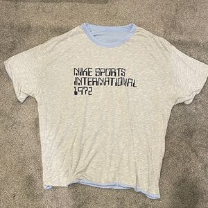 Nike Men's Light Gray and Blue Reversible Tee